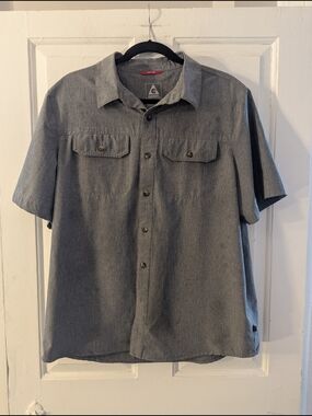 Gerry Weber Short-Sleeve Casual Button-Down in Gray